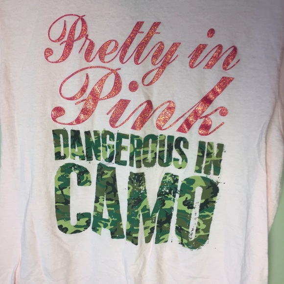 Graphic Tee Pretty in Pink Dangerous in Camo - Picture 2 of 4
